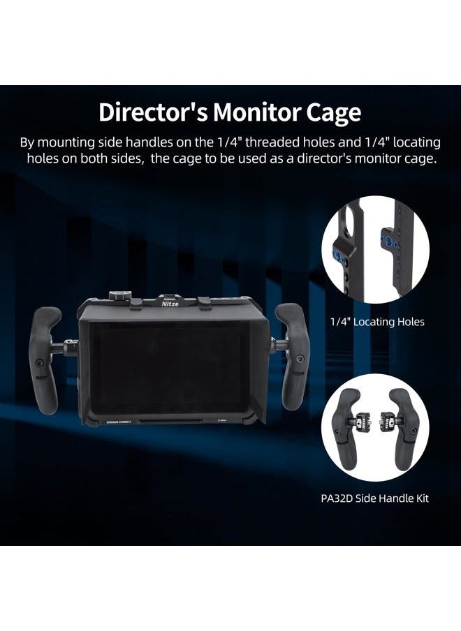 Cage for Atomos Shogun/Shogun Ultra/Shogun Connect Monitor with Mounting Plate and Sunhood - JT-A03C