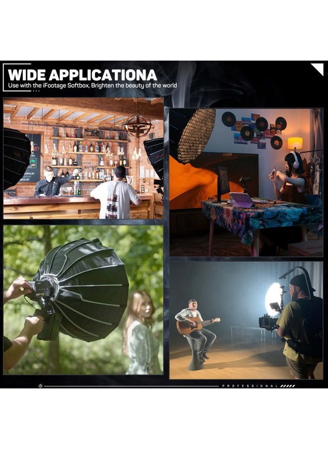 IFootage LED Video Light Continuous Lighting - 130W Daylight Continuous Video Light with CRI 98, TLCI 99, Portable, Lightweight & High Color Accuracy for Photographers, Studios, SL1 130DNA