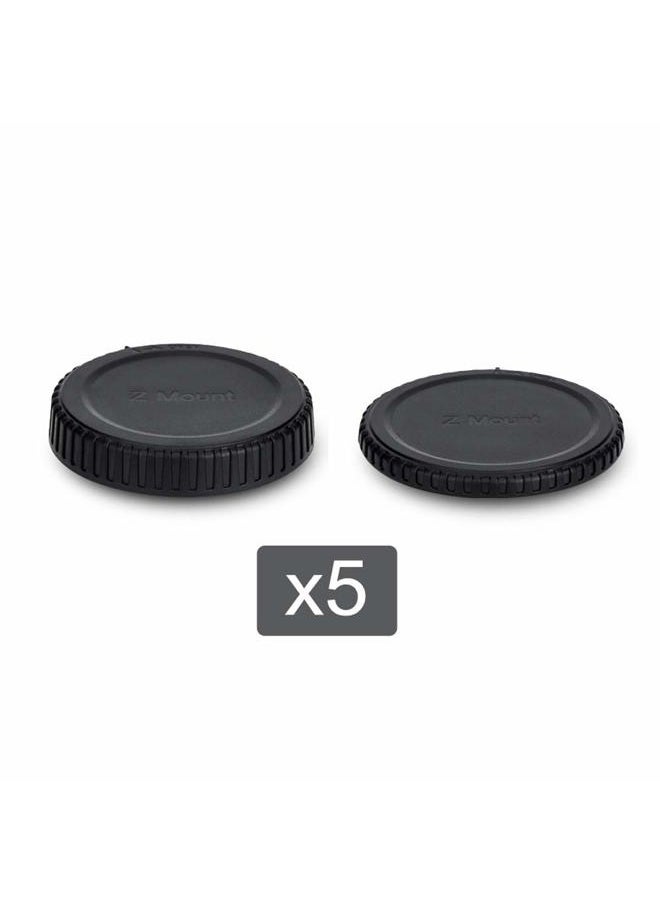 Rear Lens Cap & Body Cap Cover for Nikon Z Mount Camera Z30 Z50 Z5 Z6 Z6 II Z6 III Z7 Z7 II Z9 Z fc Replace LF-N1 Lens Cap & BF-N1 Body Cap -5 Packs