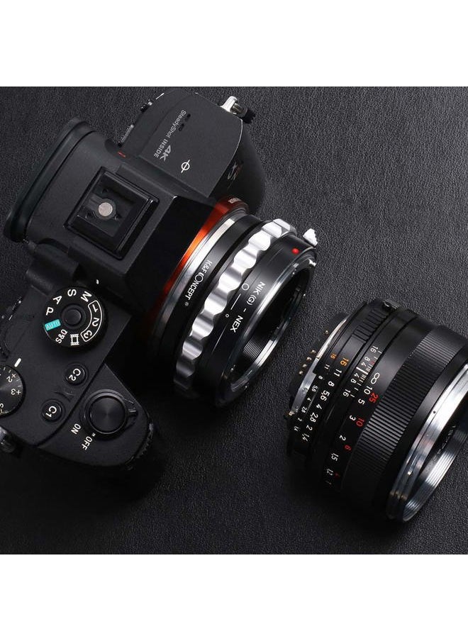 Lens Mount Adapter Compatible with Nikon G AF-S F AIS AI Nikkor F Mount G-Type D/SLR Lens to Sony Alpha E-Mount NEX Camera Compatible with Sony Alpha A7,A6000,A6300,A6500,A5000,A5100