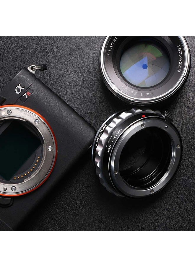 Lens Mount Adapter Compatible with Nikon G AF-S F AIS AI Nikkor F Mount G-Type D/SLR Lens to Sony Alpha E-Mount NEX Camera Compatible with Sony Alpha A7,A6000,A6300,A6500,A5000,A5100