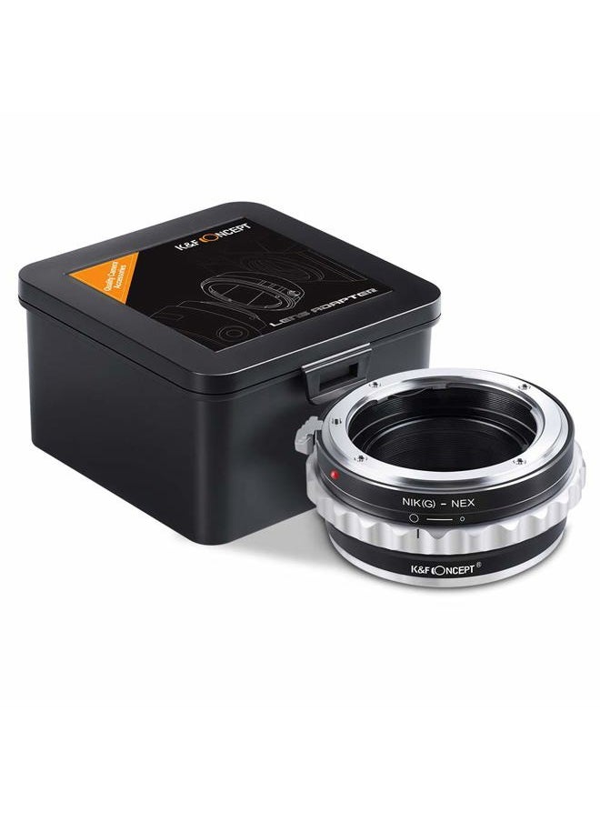 Lens Mount Adapter Compatible with Nikon G AF-S F AIS AI Nikkor F Mount G-Type D/SLR Lens to Sony Alpha E-Mount NEX Camera Compatible with Sony Alpha A7,A6000,A6300,A6500,A5000,A5100