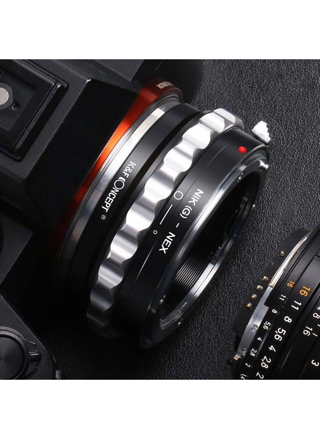 Lens Mount Adapter Compatible with Nikon G AF-S F AIS AI Nikkor F Mount G-Type D/SLR Lens to Sony Alpha E-Mount NEX Camera Compatible with Sony Alpha A7,A6000,A6300,A6500,A5000,A5100