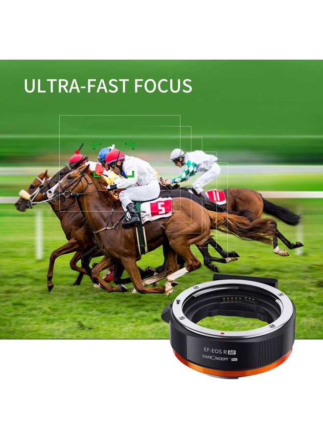 EF-EOS R Lens Adapter, Auto Focus EF/EF-S to EOS R Lens Mount Adapter Compatible with Canon EOS R, RP, R5, R6, R6II, R7, R8, R10, R50, R100 Cameras