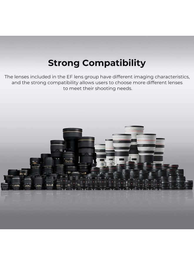 EF/EF-S to EOS M Electronic Lens Adapter, K&F Concept Auto Focus Lens Mount Adapter Ring Compatible for Canon EF EF-S Mount Lens to EOS M Mount Cameras