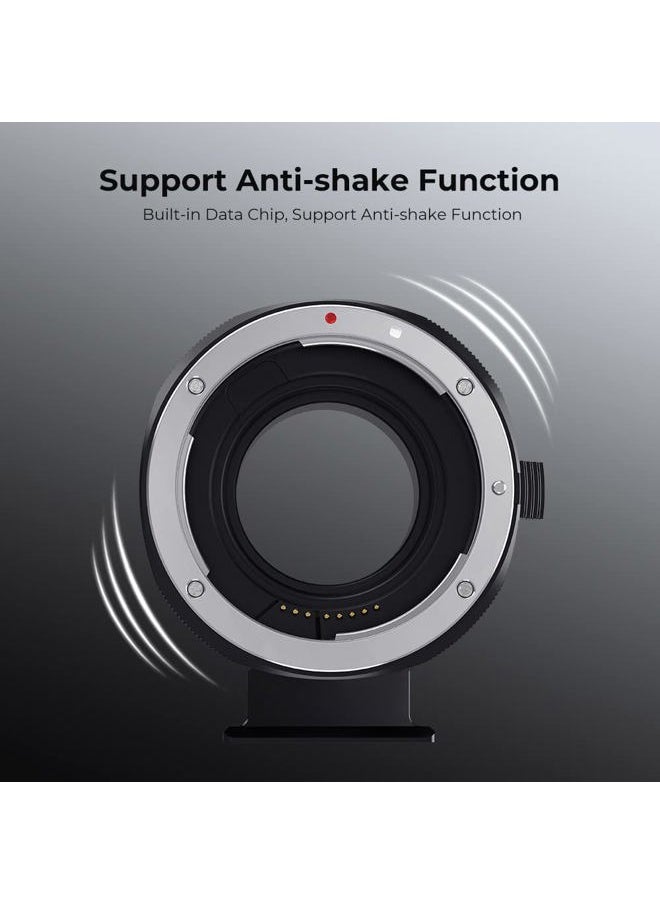 EF/EF-S to EOS M Electronic Lens Adapter, K&F Concept Auto Focus Lens Mount Adapter Ring Compatible for Canon EF EF-S Mount Lens to EOS M Mount Cameras
