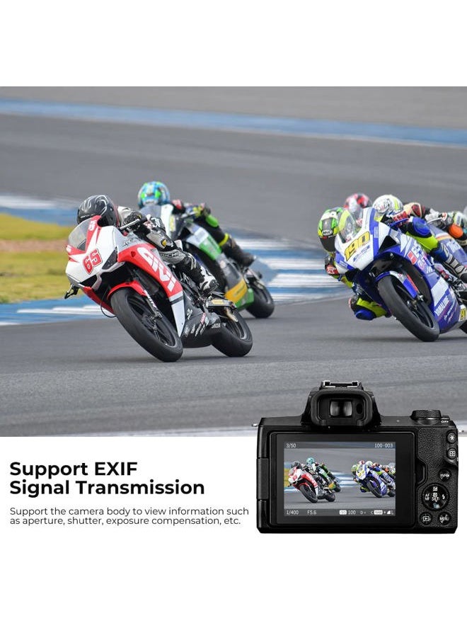 EF/EF-S to EOS M Electronic Lens Adapter, K&F Concept Auto Focus Lens Mount Adapter Ring Compatible for Canon EF EF-S Mount Lens to EOS M Mount Cameras