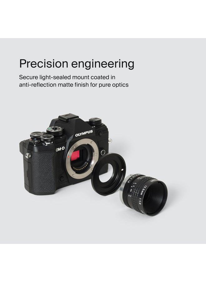 Lens Mount Adapter: Compatible with C-Mount Lens to Micro Four Thirds (M4/3) Camera Body