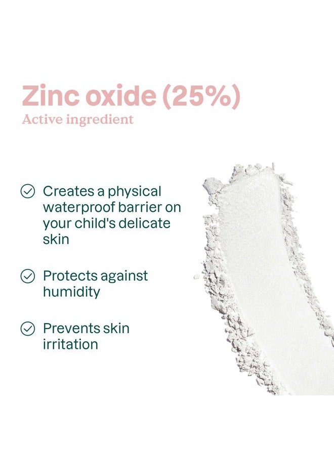 Diaper Cream with Zinc & Oatmeal for Baby with Sensitive Skin, Plant and Mineral Based, Dermatologically Tested, Vegan, Unscented, 2.6 Oz