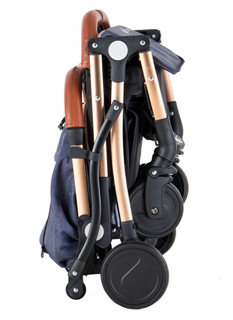 Baby Foldable Stroller With Multiple Recline Position And Adjustable Canopy