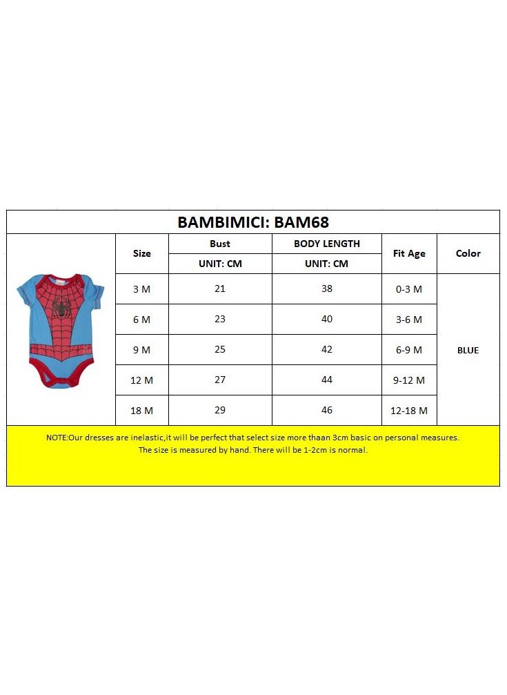 Bambimici Spiderman Printed Onesie Short Sleeve