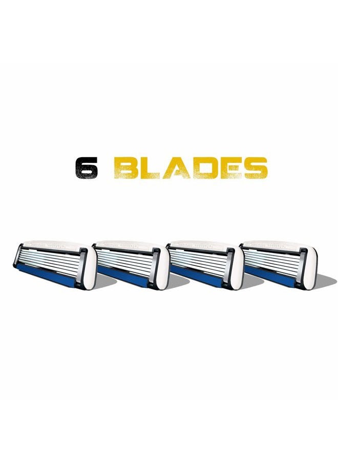 HB6 Refill Blades - 6 Stainless Steel Blades for No Tugging or Pulling, Shave Less, Works for Face, Body, and Scalp