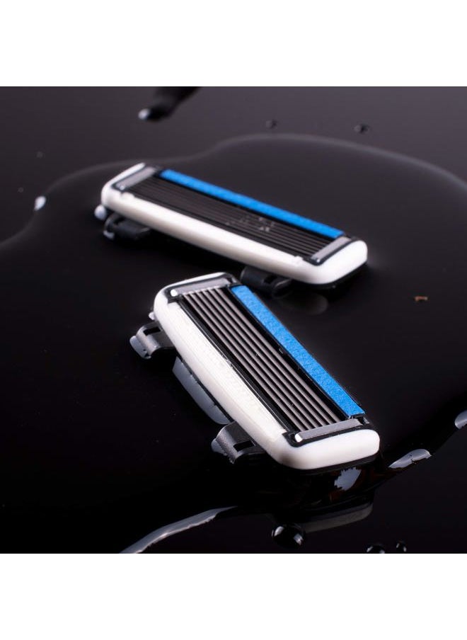 HB6 Refill Blades - 6 Stainless Steel Blades for No Tugging or Pulling, Shave Less, Works for Face, Body, and Scalp