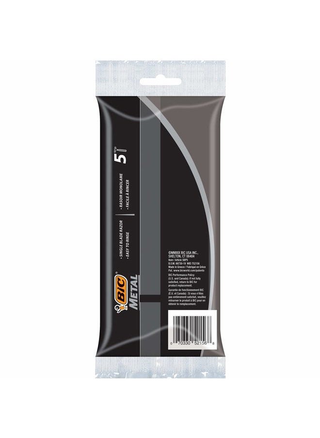 Bic metal men's disposable shaving razors, single blade, 30 count (6 packs of 5 razors), 30 Count
