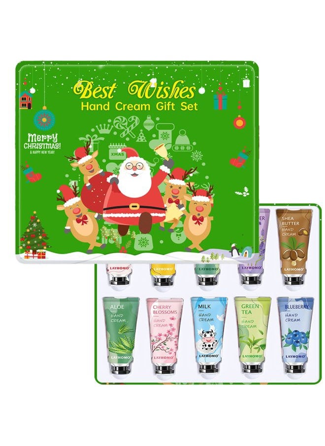 10 Pack Christmas Gifts Hand Cream Set,Christmas Gifts for Women,Stocking Stuffers for Teen Girls Party Gifts Travel Size Lotion Shea Butter Hand Cream for Dry Hands,10 Different Fragrances