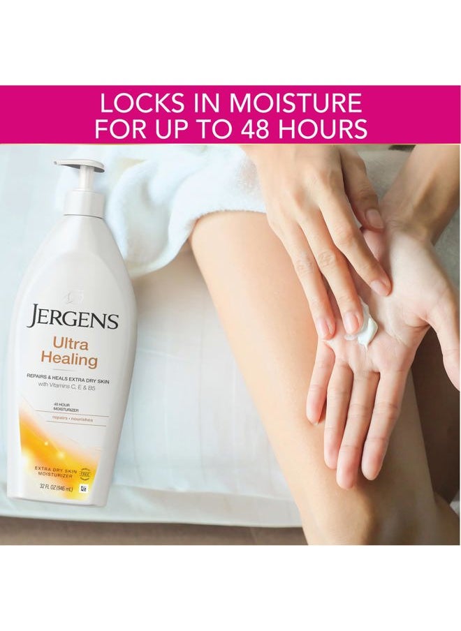 Ultra Healing Dry Skin Moisturizer, Body and Hand Lotion for Dry Skin, for Quick Absorption into Extra Dry Skin, with HYDRALUCENCE blend, Vitamins C, E, and B5, 32 Ounce