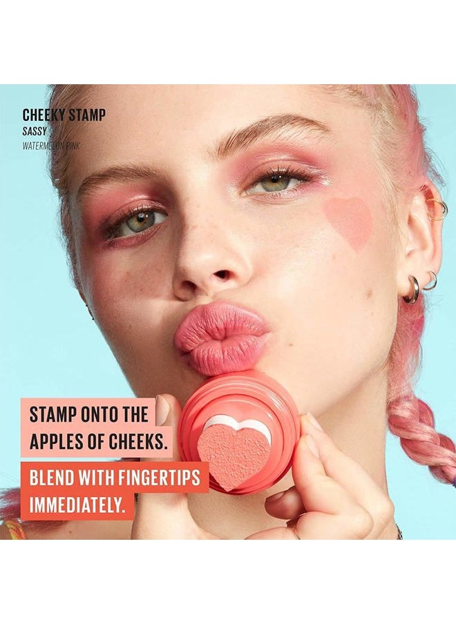 Blush - Cheeky Stamp | Gift, 7 Shades, Buildable & Blendable Shade with Heart-shaped Applicator, Rosy Finish, 01 Coy, 0.17 Oz