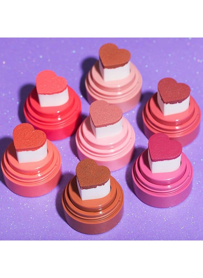 Blush - Cheeky Stamp | Gift, 7 Shades, Buildable & Blendable Shade with Heart-shaped Applicator, Rosy Finish, 01 Coy, 0.17 Oz