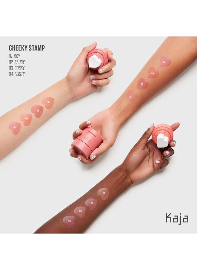 Blush - Cheeky Stamp | Gift, 7 Shades, Buildable & Blendable Shade with Heart-shaped Applicator, Rosy Finish, 01 Coy, 0.17 Oz