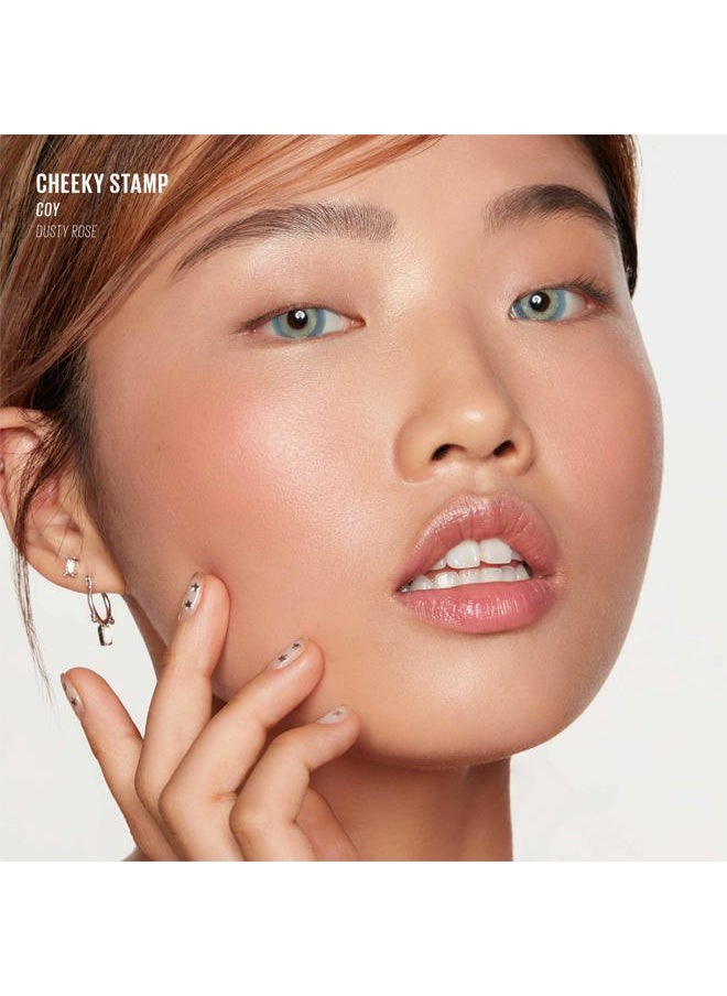 Blush - Cheeky Stamp | Gift, 7 Shades, Buildable & Blendable Shade with Heart-shaped Applicator, Rosy Finish, 01 Coy, 0.17 Oz
