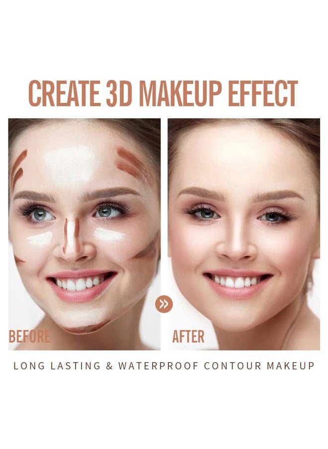 2Color Dual Cream Contour Stick, Highlight & Contour Bronzer Stick, Long Lasting & Waterproof Contour Sticks Kit for Light Skin Face Makeup