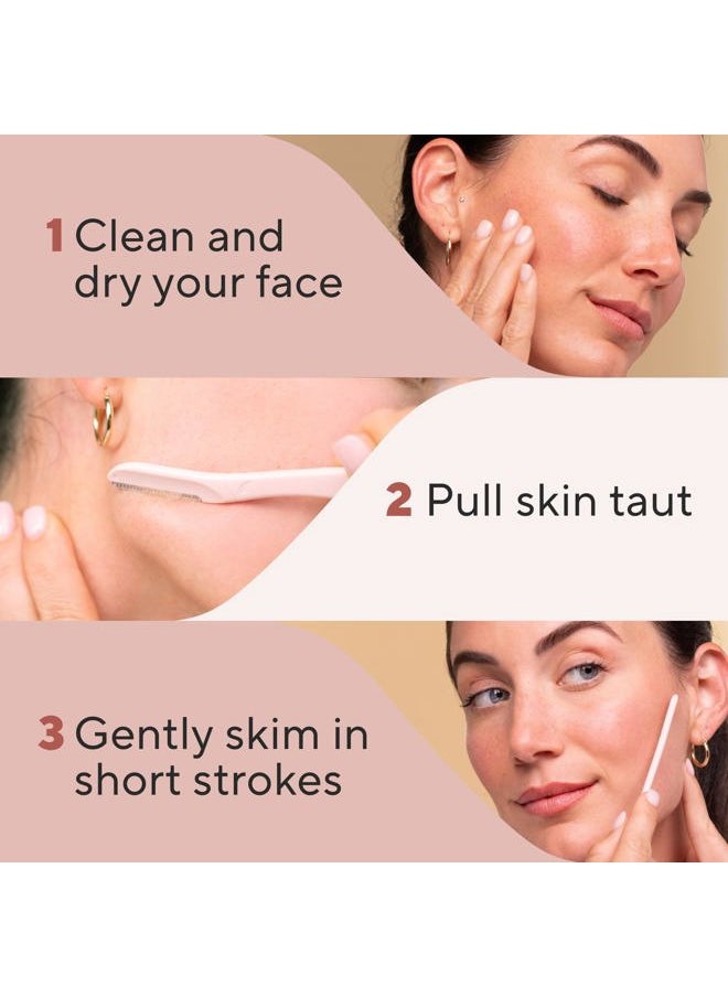 Dermaplane Facial Exfoliator and Hair Remover, Facial Hair Removal for Women, 6 Count