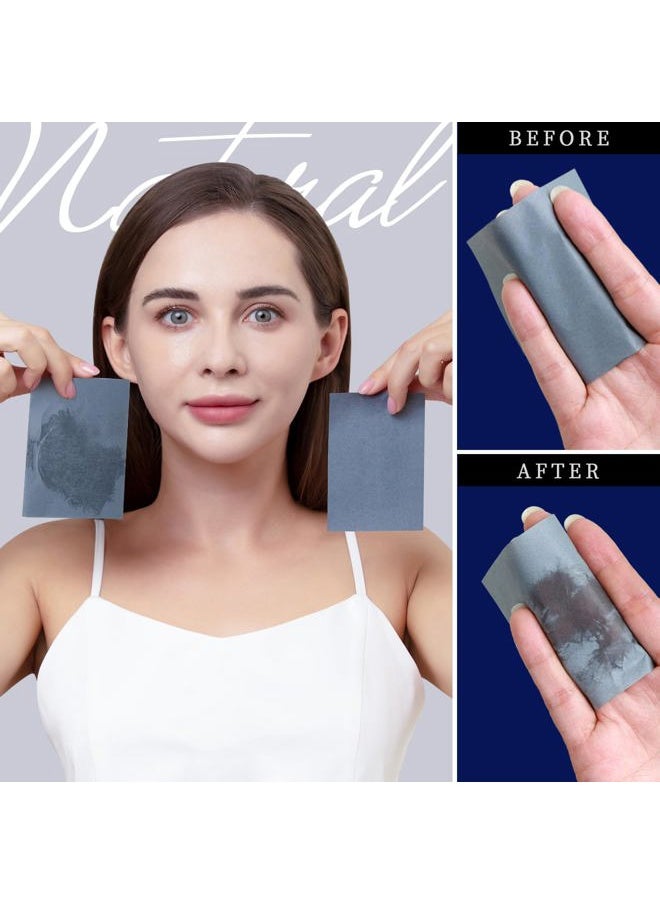 800 Counts Oil Blotting Papers for Face, Bamboo Charcoal Oil Absorbing Sheets for Oily Skin, Oil Blotting Sheets for Face, Oil Absorbent Pads Blotter Paper, Oil Face Wipes Large 10cmx7cm