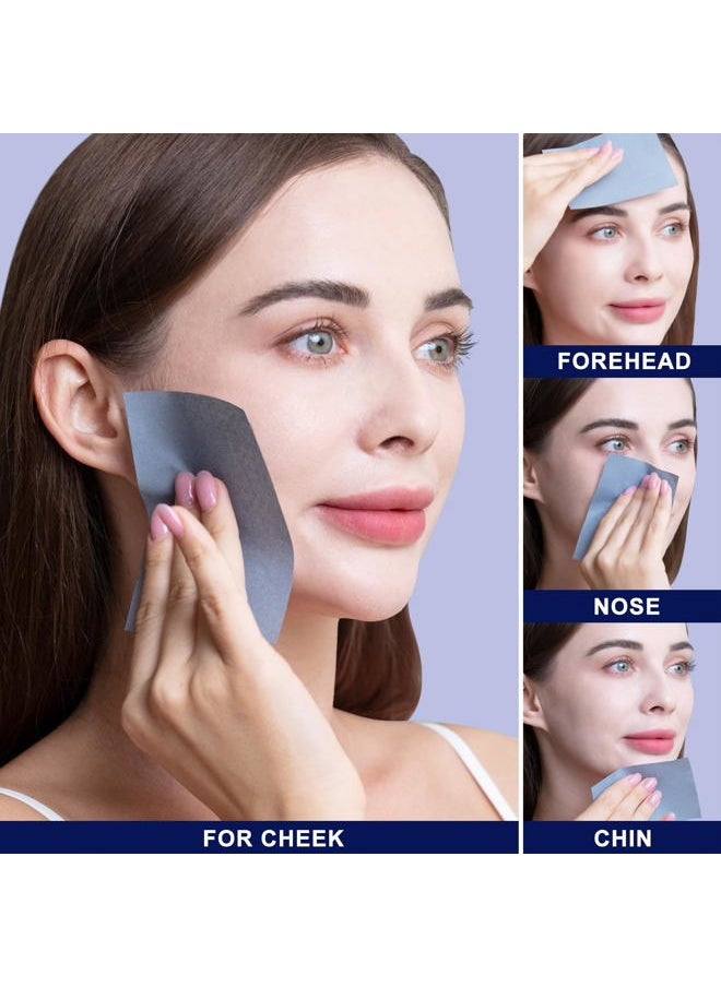 800 Counts Oil Blotting Papers for Face, Bamboo Charcoal Oil Absorbing Sheets for Oily Skin, Oil Blotting Sheets for Face, Oil Absorbent Pads Blotter Paper, Oil Face Wipes Large 10cmx7cm