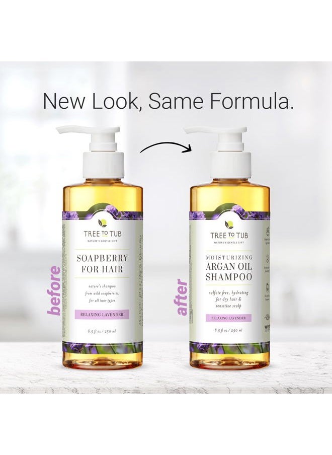 Lavender Dry Hair Shampoo for Sensitive Scalp - Gentle Hydrating Dry Scalp Shampoo for Women & Men, Moisturizing Sulfate Free Shampoo w/Organic Argan Oil, Chamomile, All Natural Aloe Vera