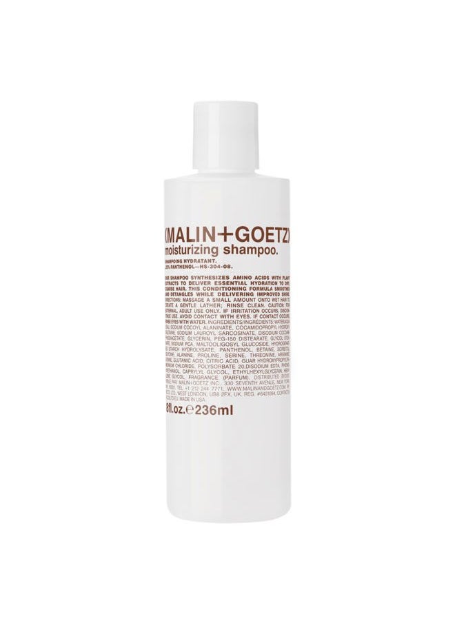 Malin + Goetz Moisturizing Hair Shampoo, 8 Fl. Oz. – Hydrating Shampoo for Women & Men, All Hair Types, Hair Treatment for Dry Damaged Hair, Vegan & Cruelty-Free
