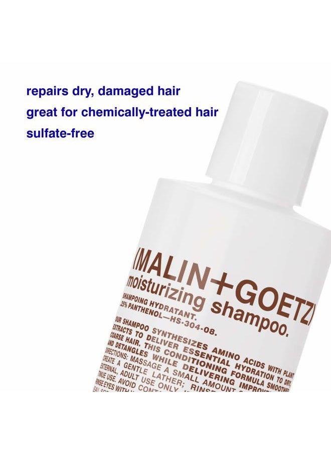 Malin + Goetz Moisturizing Hair Shampoo, 8 Fl. Oz. – Hydrating Shampoo for Women & Men, All Hair Types, Hair Treatment for Dry Damaged Hair, Vegan & Cruelty-Free