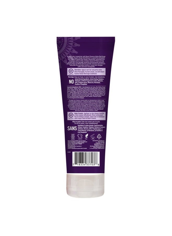 , Italian Red Grape Shampoo, 8.0 fl. Oz. - Gluten Free - Vegan - Cruelty Free - Moisturizing Shampoo - UV Protection - Color Treated Hair
