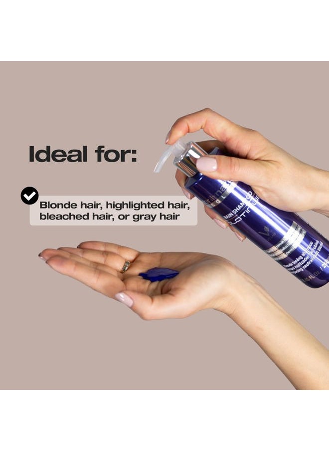 Abril Et Nature Bain Shampoo Platinum - 1000 ml - Purple Toning Shampoo - to Tone Down Grey or Bleached Hair - Eliminates Brassy Yellow Tones-Keratin Hair Treatment