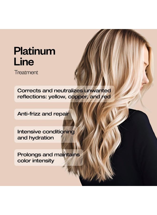 Abril Et Nature Bain Shampoo Platinum - 1000 ml - Purple Toning Shampoo - to Tone Down Grey or Bleached Hair - Eliminates Brassy Yellow Tones-Keratin Hair Treatment