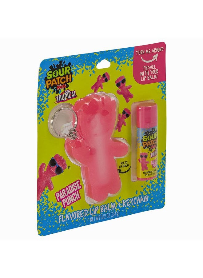 Sour Patch Kids–Flavored Lip Balm and Keychain Holder, (Flavor), 2-Piece Set