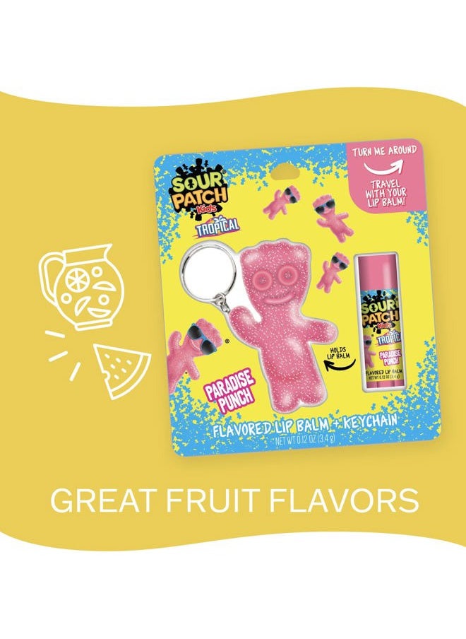 Sour Patch Kids–Flavored Lip Balm and Keychain Holder, (Flavor), 2-Piece Set