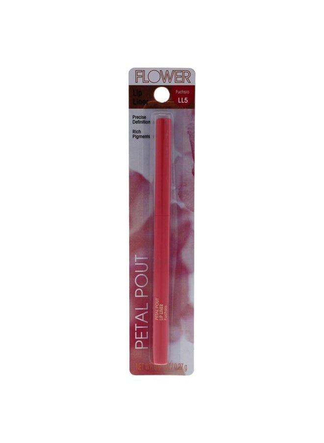 Petal Pout Lip Liner Smooth Creamy Lip Liner with Pigment Rich Color Prevents Feathering of Lip Color Comes with Builtin Sharpener, Fuchsia, 0.01 Ounce