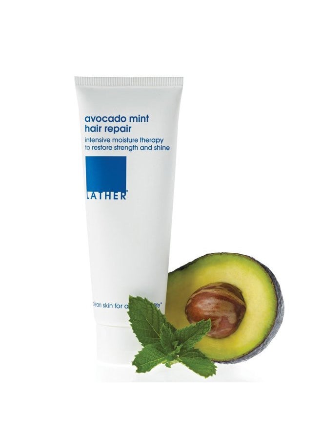 Avocado Mint Hair Mask Repair Treatment - Deep Conditioning Hair Mask to Smooth, Restore Strength & Shine on Dry or Damaged Hair - Leave In Conditioning Mask - Sulfate Free - 4 Fl Oz Tube