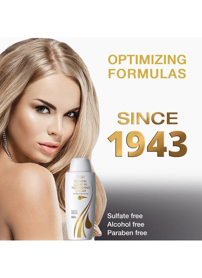 Keratin Leave In Conditioner Moisturizer - Thin to Normal Hair Care Moisturizing Hydrating Detangler Cream for Dry Damaged Hair