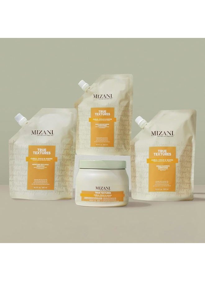 Mizani True Textures Moisture Replenish Conditioner | Moisturizes & Defines Curls | Silicone & Paraben-Free | for Curly Hair | 16.9 Fl Oz