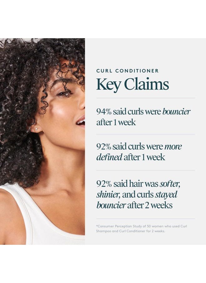 Curl Conditioner with Jojoba Oil, Sulfate Free, Hydrates, Nourishes & Repairs Curly Hair with Frizz Control, Color Safe