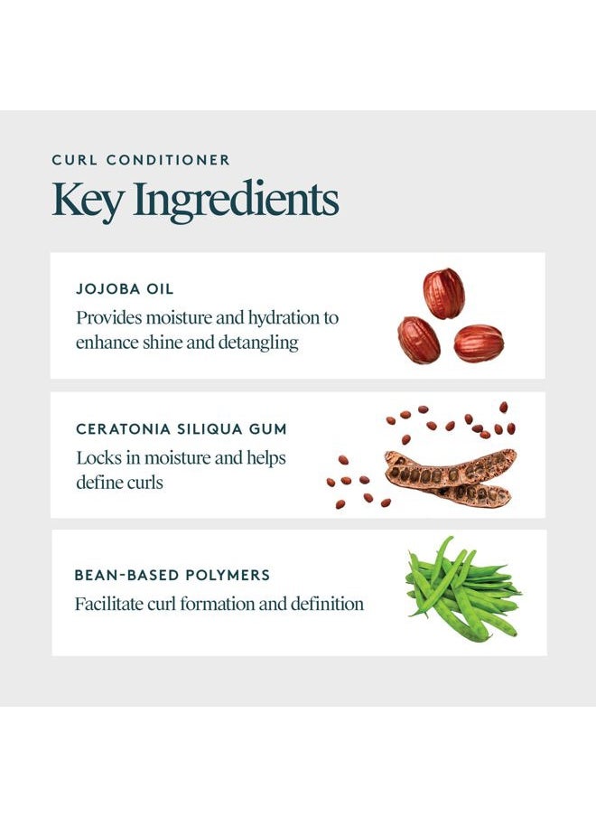 Curl Conditioner with Jojoba Oil, Sulfate Free, Hydrates, Nourishes & Repairs Curly Hair with Frizz Control, Color Safe
