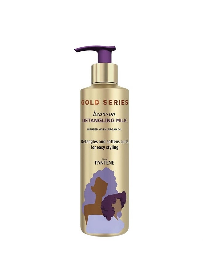 Gold Series Detangling Milk Hair Treatment for Curly Hair, Natural and Textured Hair, 7.6 Fl Oz Leave-On Hair Detangler Infused with Rich Argan Oil, Dye and Sulfate Free Formula