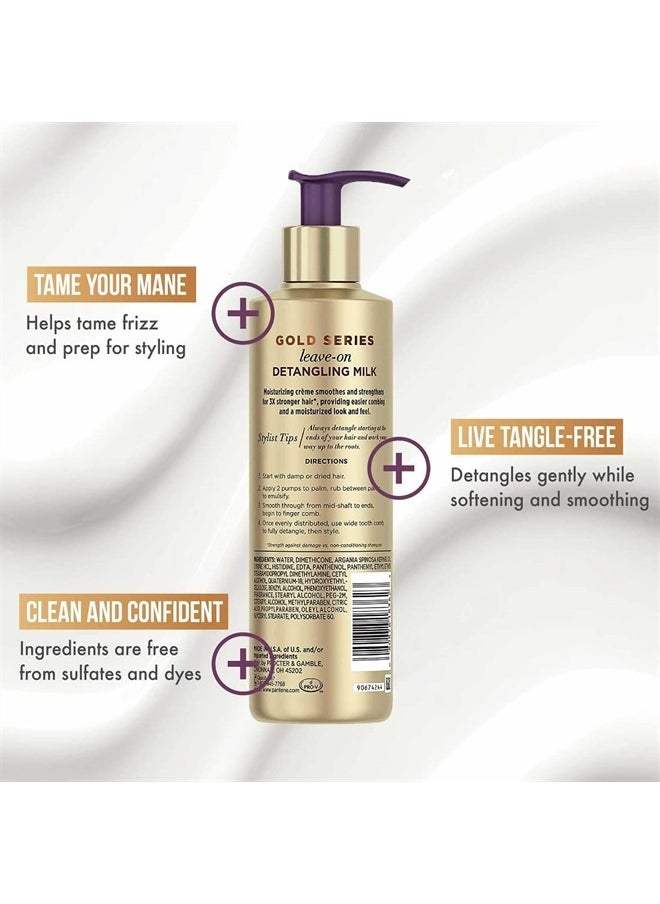 Gold Series Detangling Milk Hair Treatment for Curly Hair, Natural and Textured Hair, 7.6 Fl Oz Leave-On Hair Detangler Infused with Rich Argan Oil, Dye and Sulfate Free Formula