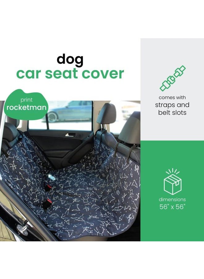 3-in-1 Back Seat Cover for Dogs, Back Seat Hammock, Cargo Area Cover, Non-Skid, 100% Cotton Canvas, Water-Resistant, Features Adjustable Headrest Straps, Belt Slots, Seat Anchors, 56