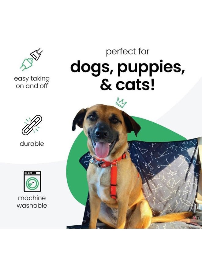 3-in-1 Back Seat Cover for Dogs, Back Seat Hammock, Cargo Area Cover, Non-Skid, 100% Cotton Canvas, Water-Resistant, Features Adjustable Headrest Straps, Belt Slots, Seat Anchors, 56