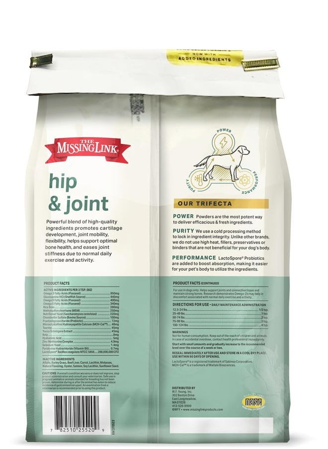 Hip & Joint + Probiotics Supplement 5lb Bag - Superfood Powder for Dog Cartilage & Bone Health, Joint Mobility & Flexibility
