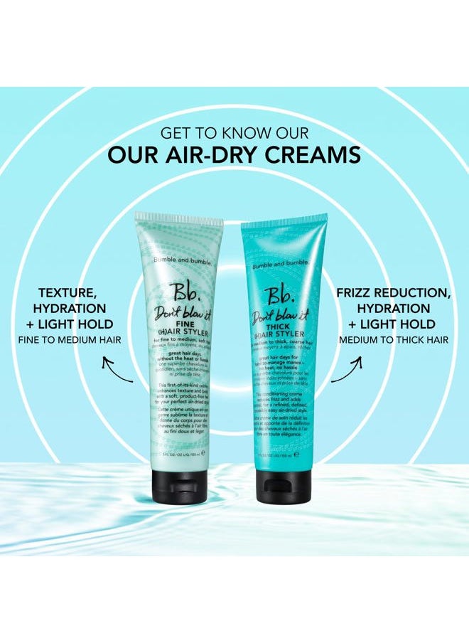 . Don't Blow It Fine (H)air Styler Air Dry Cream | For Fine to Medium Hair, 5 Fl Oz