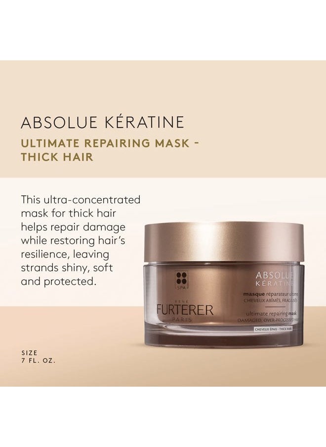 Rene Furterer ABSOLUE KERATINE Ultimate Regenerating Mask for Damaged, Over-Processed Hair, Thick Hair, 7 fl. oz.