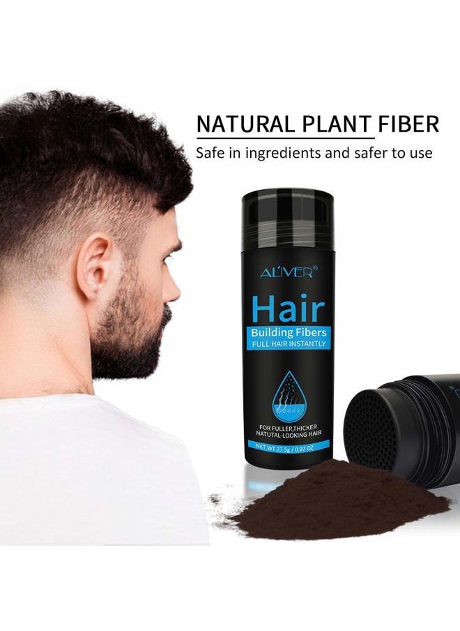 Aliver Hair Fibers for Thinning Hair Medium Brown - Undetectable Natural Formula - Thicker Fuller Hair in 15 Seconds - Conceals Hair Loss & Look Younger - Designed for Men & Women,0.97Oz